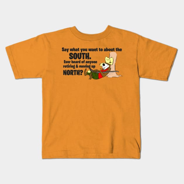Southern Retirement Kids T-Shirt by MonkeyKing